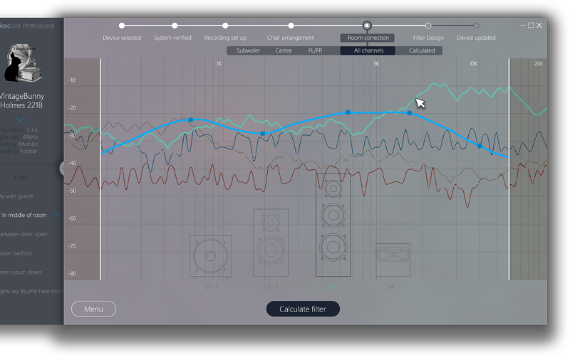 Dirac Live design filter