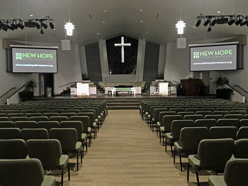 The sanctuary at New Hope Presbyterian Church (EPC).