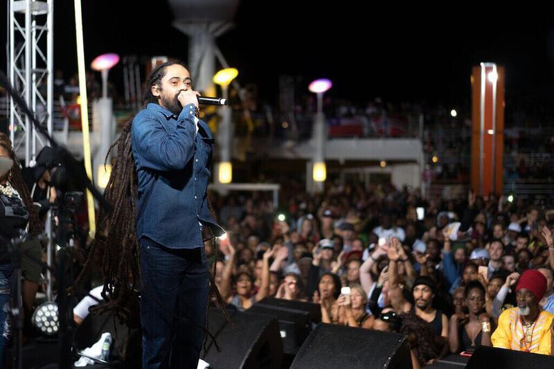 Damian Marley onstage. Photo by Evan Wollenberg