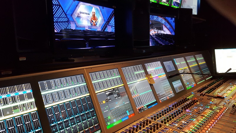Calrec Audio's digital audio consoles in the NBC Olympics studio.