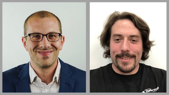 (R-L): Andrew Pernetti, Eastern Sales Manager, Powersoft; James Putland, Office Manager, Powersoft