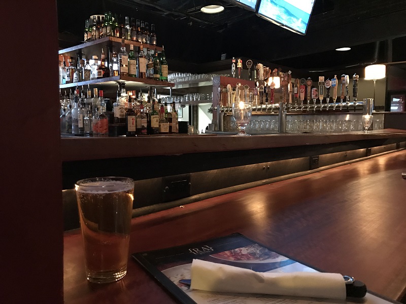 The bar at RA Bistro in downtown Lynchburg, Virginia, featuring a sound system consisting of components from Bose Professional