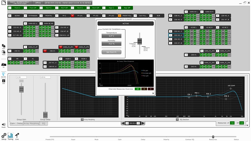 LA Network Manager Autoclimate integrates temperature and humidity data and allows the user to adapt system response to compensate for the change in atmospheric conditions