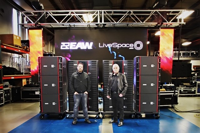 LiveSpace President AJ Sweeney (left) and Owner Rich Bacans (right) with their new EAW Adaptive rig.