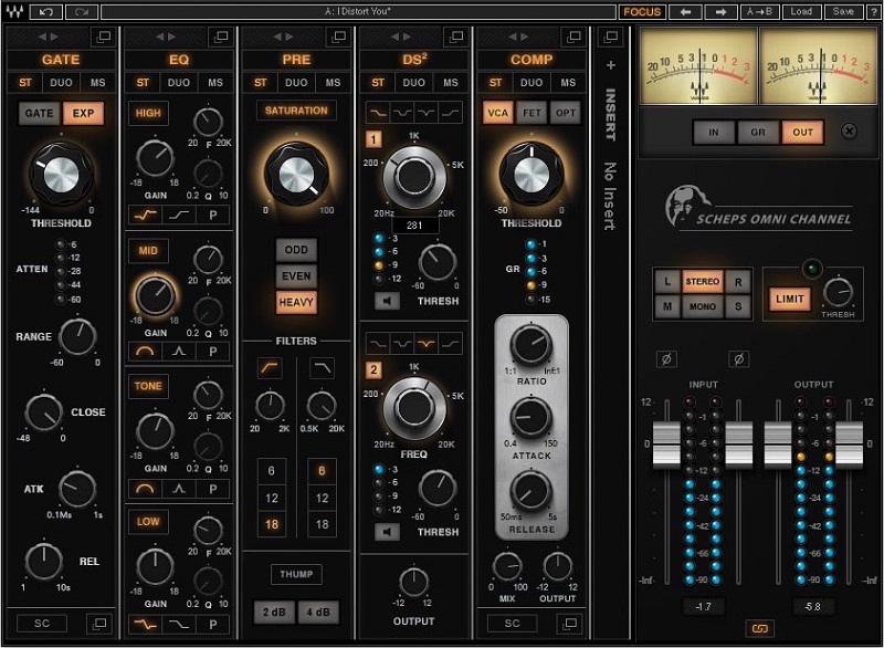 User interface for the Waves Scheps Omni Channel plugin