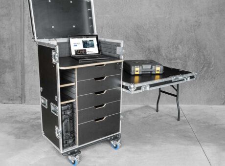 Fiasco’s mobile production workstation has proven itself on tour over the years, with a design to meet the demands of top on-the-go professionals -- tour managers, stage managers or anyone needing a reliable remote office on tour.