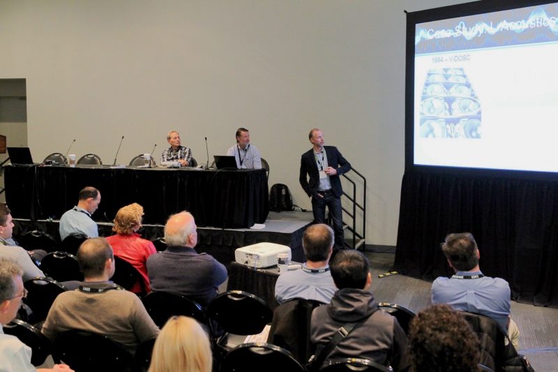 Attendees listen intently during the “Making Your Product Great through Adding Pre-Product Innovation Development” presentation as part of the Product Development Track at the AES New York 2018 International Convention.