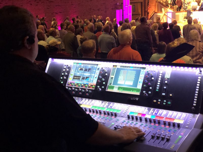 • An Allen & Heath dLive S7000 control surface is used with an average of 80 inputs at the First Baptist Church of Arnold.