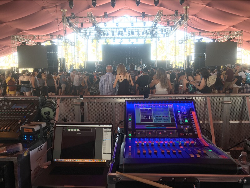 Hayley Kiyoko performing at Coachella, powered by an Allen Heath dLive C1500 and QuSeries