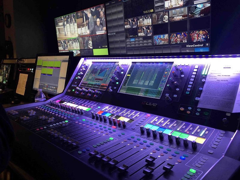 Custer Road UMC's Broadcast Room with Allen & Heath dLive S5000