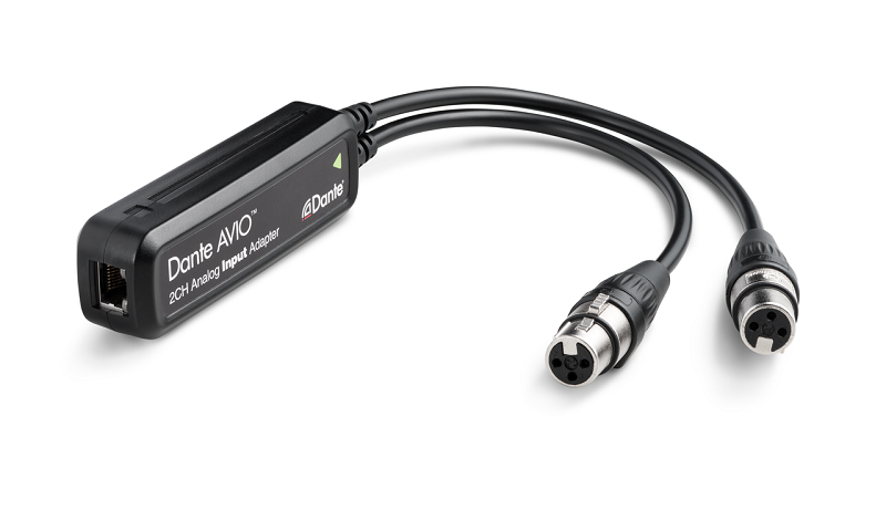 The Dante AVIO AES3 adapter provides stereo input/output, preserving investments in AES3-connected DSPs, mixers, compressors, preamps and more. Any AES3 device may be fully connected to any Dante network with no degradation of signal due to extraneous D/A and A/D conversion.