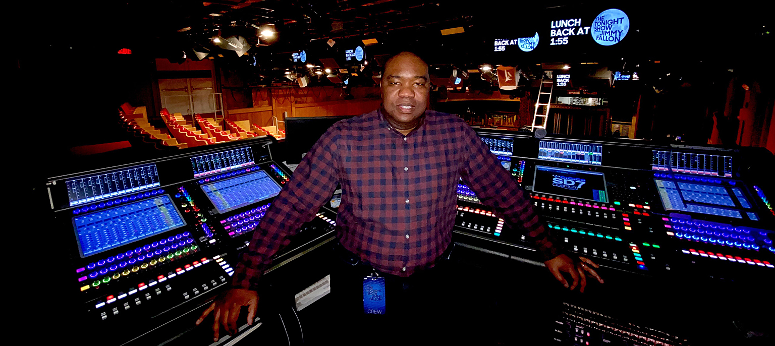 FOH engineer Artless Poole, Jr. keeps house band The Roots, guest artists, and Fallon himself loud and clear onstage through a newly Quantum engine-equipped desk