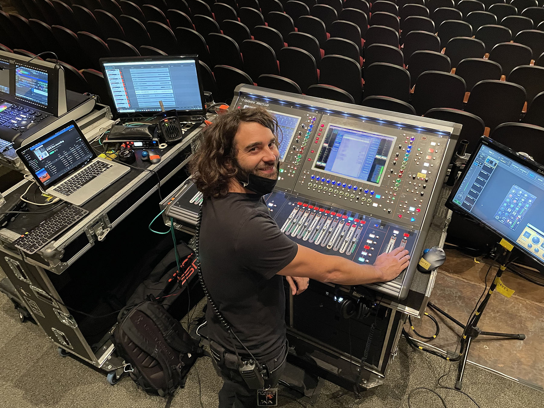 FOH engineer Daniel Ellis at the SD12 96 desk on Kim Walker-Smith’s tour