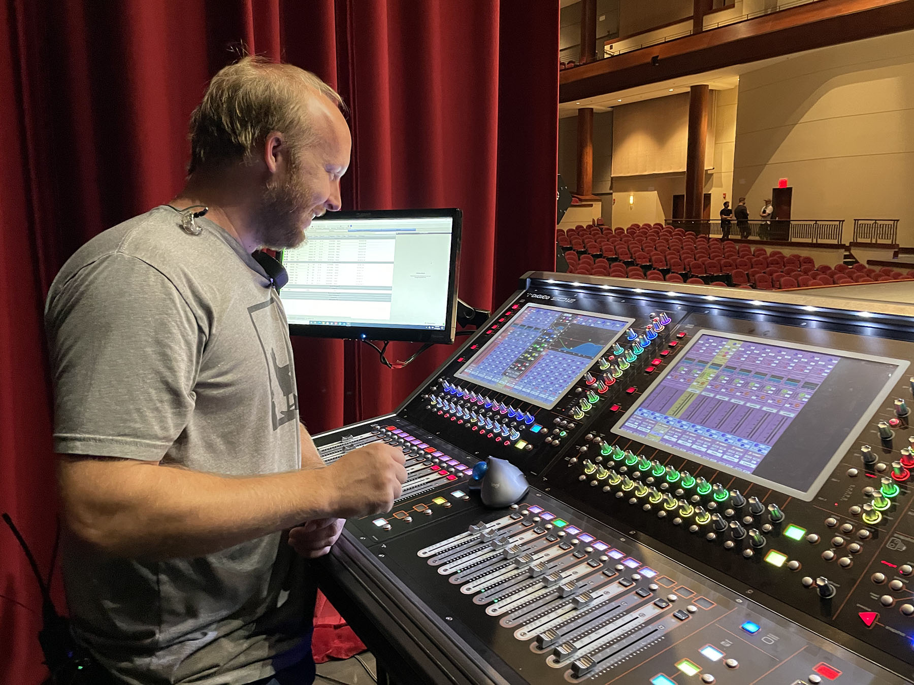 Front Porch Productions’ Aaron Talley at the SD12 96 monitor console