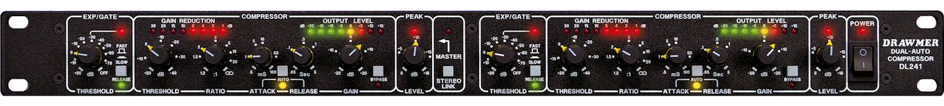 Drawmer's 1990 (yet still in production) DL241 Dual-Auto Compressor incorporated advanced technologies as "Programme Adaptive" and "Zero Overshoot" circuitry