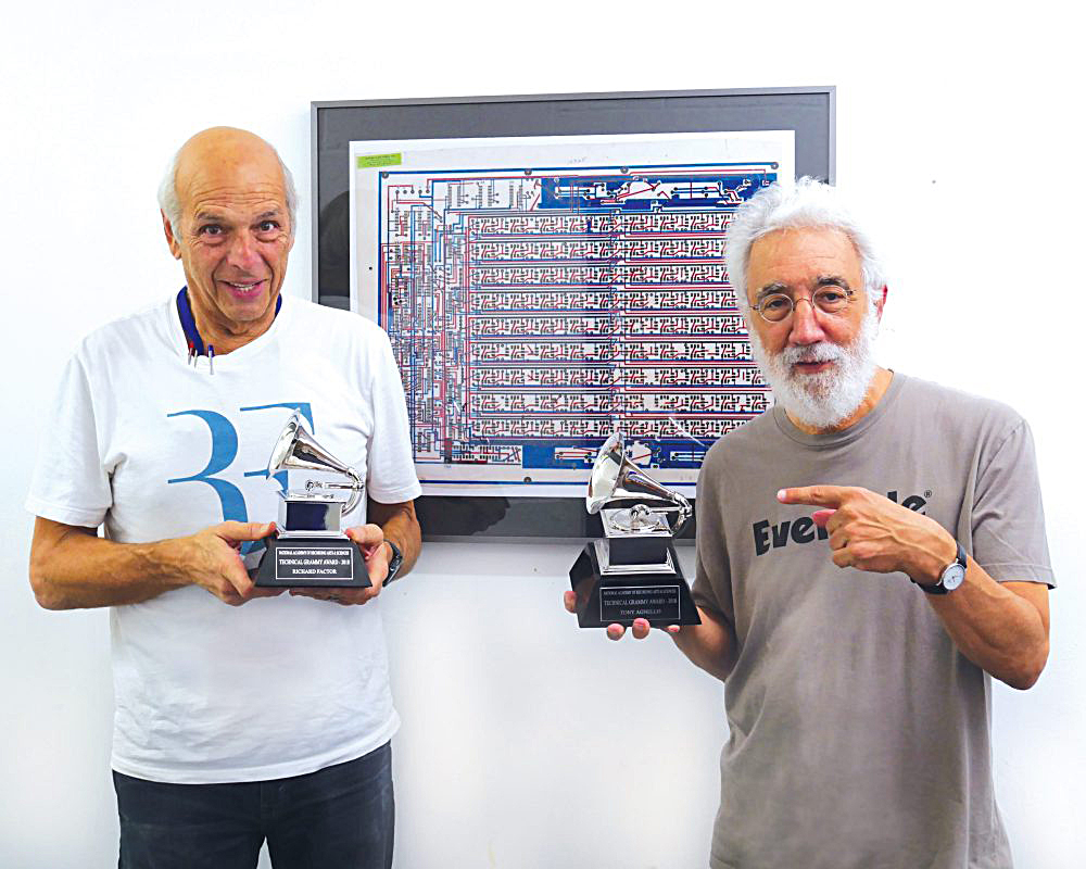 Eventide co-owners (shown L-R) Richard Factor and Tony Agnello were 2018 Technical Grammy Award honorees for their contributions of outstanding technical excellence in the recording field. Eventide Audio’s 50th anniversary as a leading audio innovator has been further acknowledged with a NAMM Milestone Award