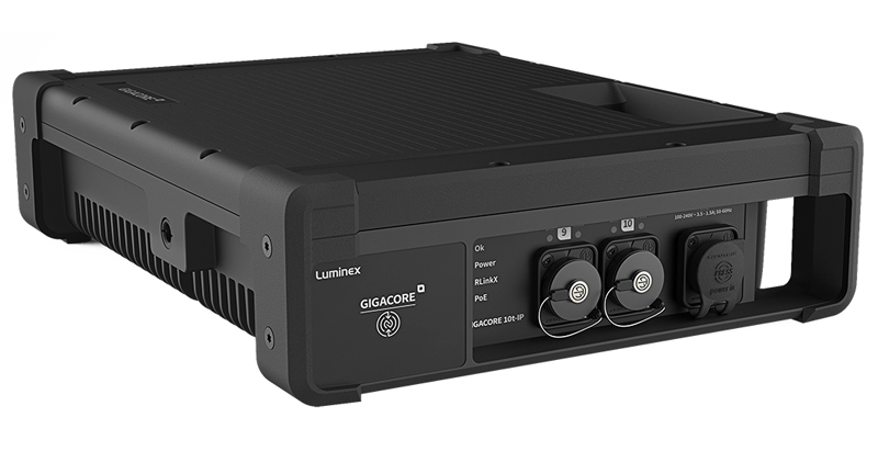 The GigaCore 10t-IP is a weatherproof 10 Gb Ethernet switch for professional touring applications.