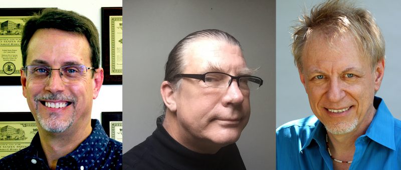Mark Frink (center), Director of Program & Content and Manager, Live Sound Content heads the team of AES@NAMM2019 program organizers. The team includes Charlie Hughes, Manager, Scientific & Technical content (left) and Bobby Owsinski, Manager, Studio Recording content (right).
