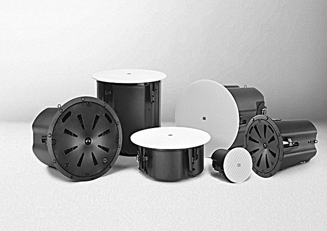JBL's Control 400 ceiling speakers are available in three series: Standard Coverage Series, Enhanced Coverage Series, and (shown here) Premium Coverage Series