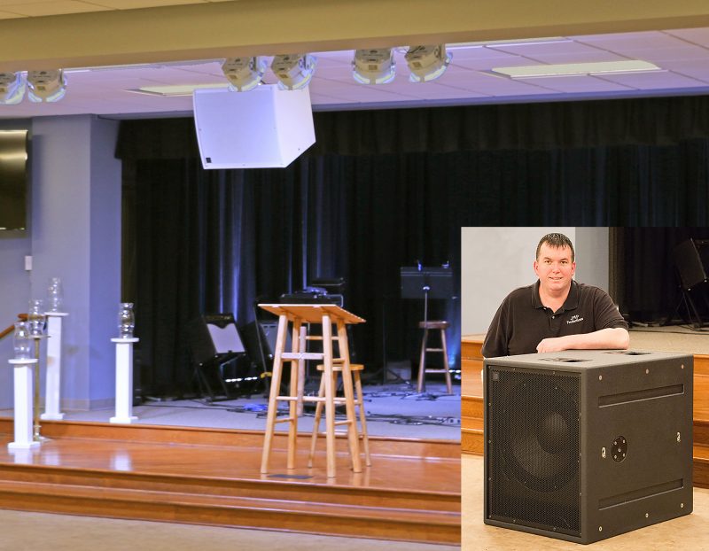 Justin Plaster in the Fellowship Hall at State Street United Methodist Church.