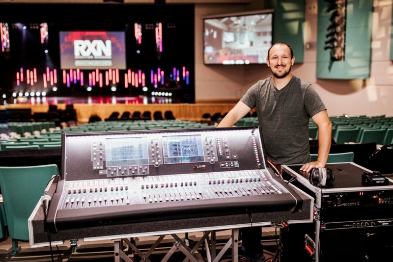 John Williams, Action Church Music Director, with the dLive S7000 Surface