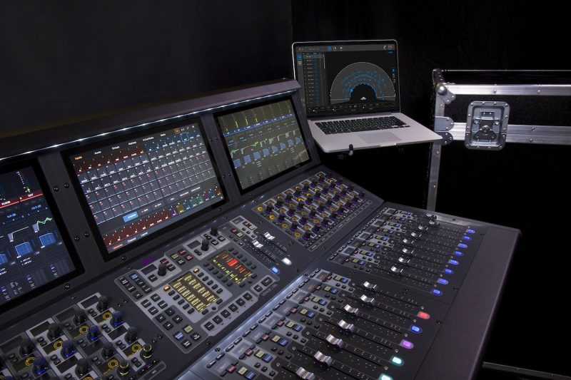 Avid’s popular VENUE | S6L console paired with a laptop running the L-ISA Controller