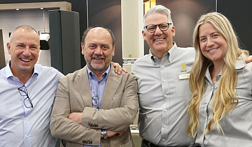 (L-R) Leonardo Dani and Leonardo d'Andrea — shown here with 1 SOUND's Lou and Lindsay Mannarino — will head up 1 SOUND sales in the EMEA region