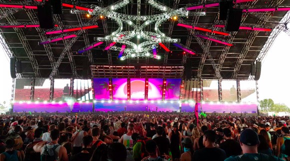 The EDM Stage inside Sahara Tent at Coachella 2018.