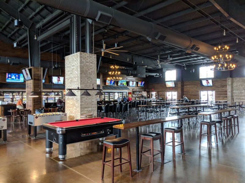 Marikka's German restaurant, bar, brewery, and volleyball complex in Lexington, Kentucky, featuring a large distributed audio system from Bose Professional covering a total of seven separate zones throughout the property, designed and installed by AV integrator Crave Systems.