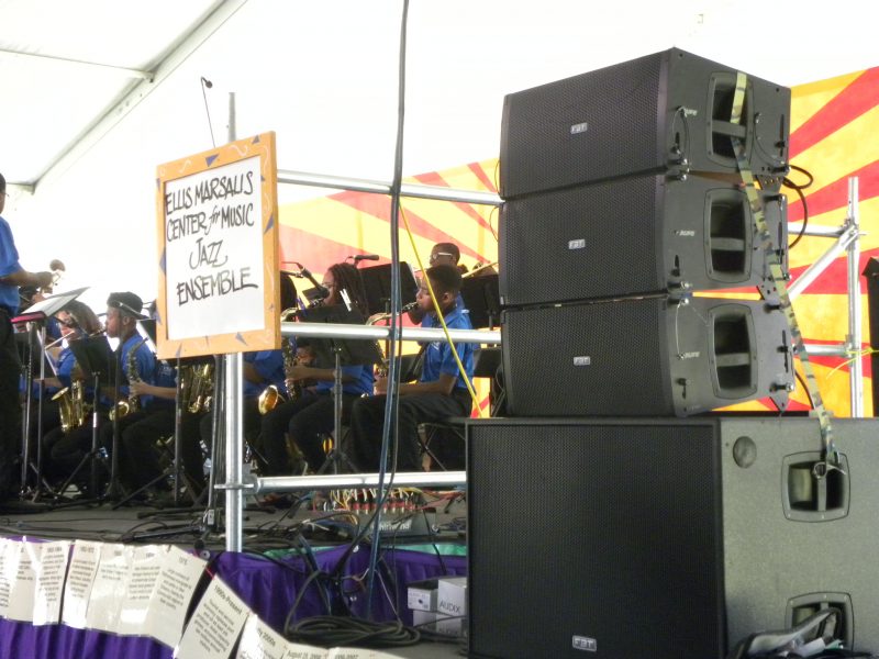 New Orleans Jazz & Heritage Festival speaker and stage set up