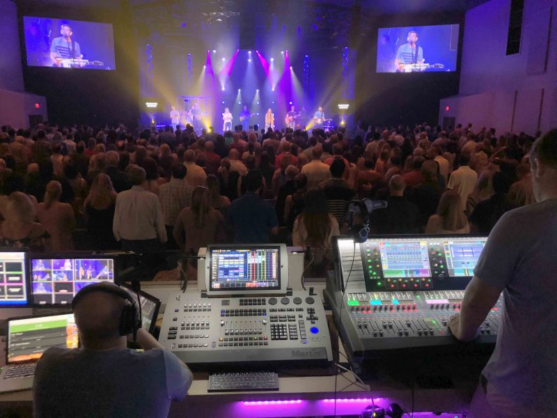 Nils Lorvick, a Church at Viera Volunteer, Mixes FOH on the dLive S7000 Surface (Right)