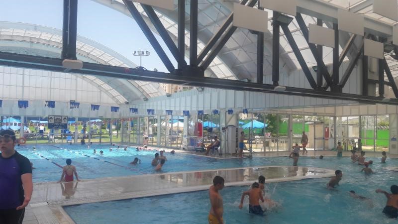 Primacoustic acoustic treatment installed in open-air pool facility in Israel.