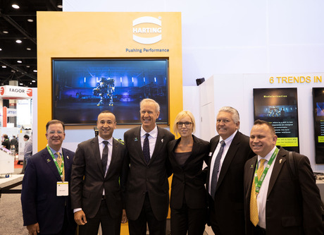 Illinois Governor Bruce Rauner, visiting HARTING’s booth at the International Manufacturing Technology Show (IMTS) on Wednesday, applauded the company’s contributions to the state and helping promote a local culture of manufacturing.
