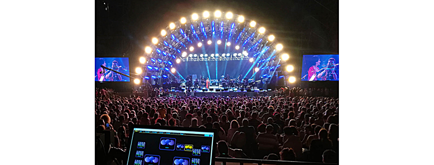 The setup by night