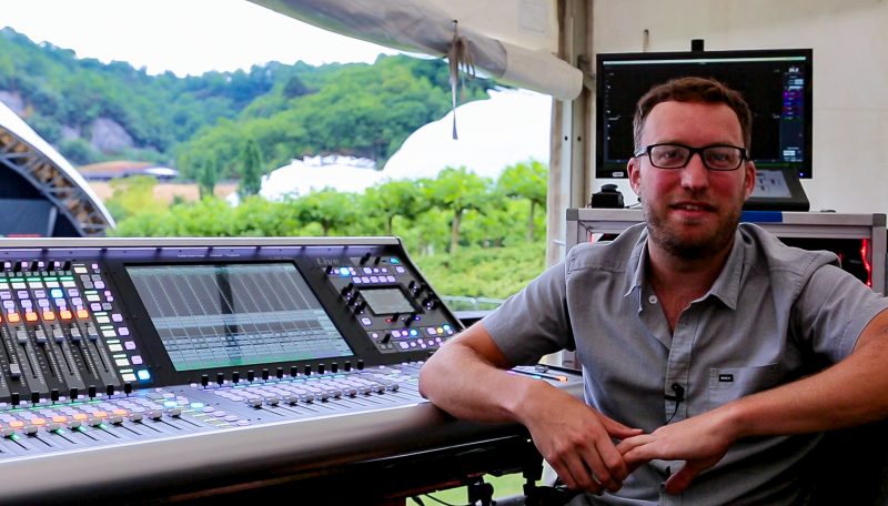 Jay Rigby with the SSL L500 console