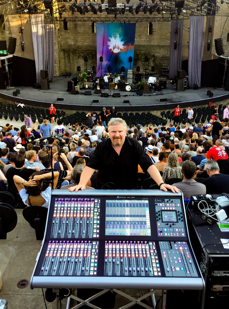 Mark Kennedy at FOH while touring with Robert Plant