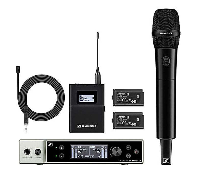 Sennheiser's 2-channel EW-DX systems are available in dual-bodypack, dual-handheld or combo handheld and bodypack versions