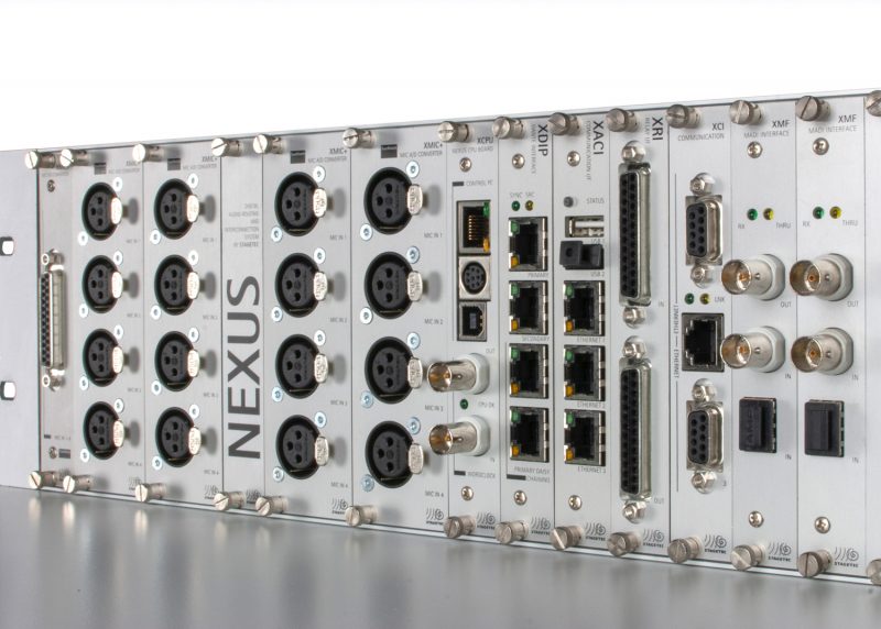 • NEXUS with Dante audio-over-IP interface XDIP and the control board XACI