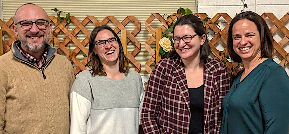 Theatre Projects strategic planning team (L-R: Daniel Ordower, Ashley Keen, Molly Braverman and Gena Buhler). Photo courtesy of Theatre Projects