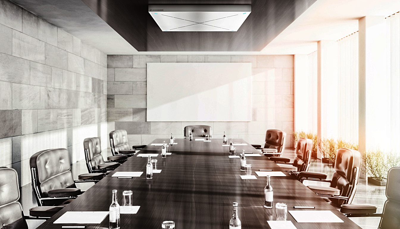 QSC Q-SYS offers a plug-in for Sennheiser’s TeamConnect Ceiling 2 mic