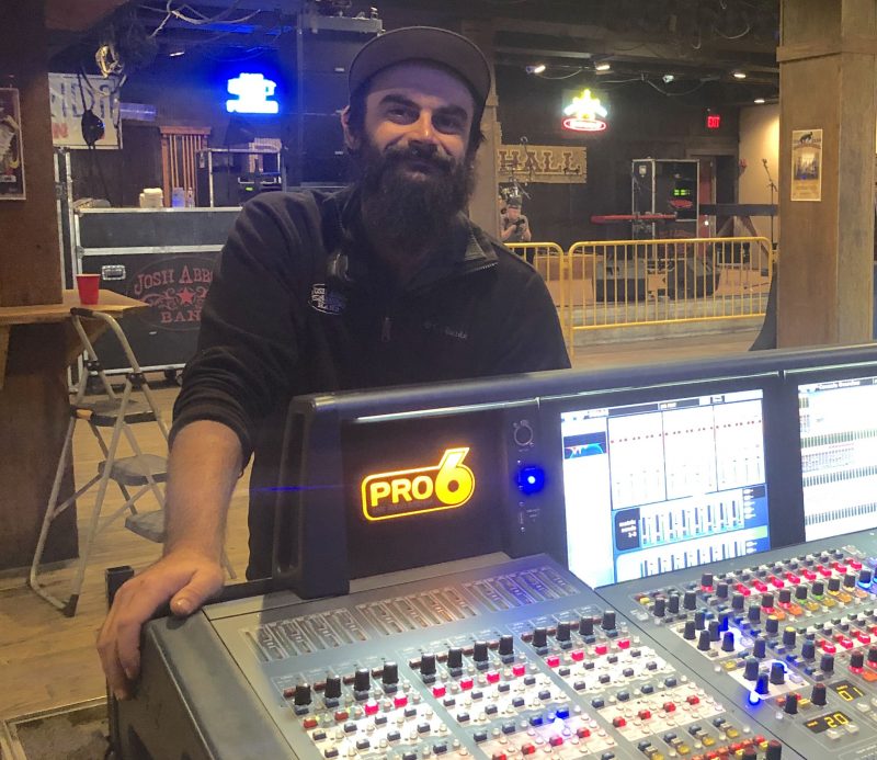 FOH engineer Trevor Babbitt