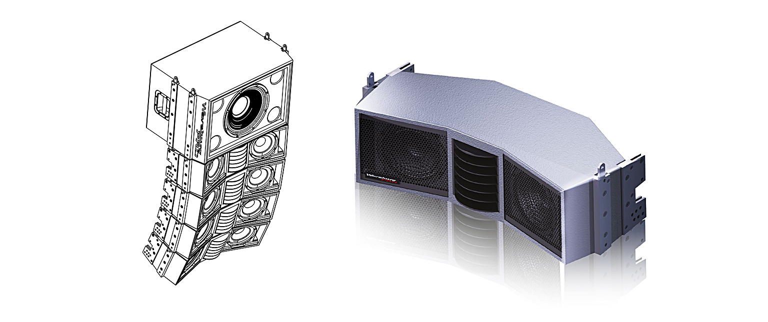 The flagship LA8 line array puts two 1” exit compression drivers on a 120-degree wooden waveguide and two high-efficiency 8” woofers — in a compact birch-ply enclosure.