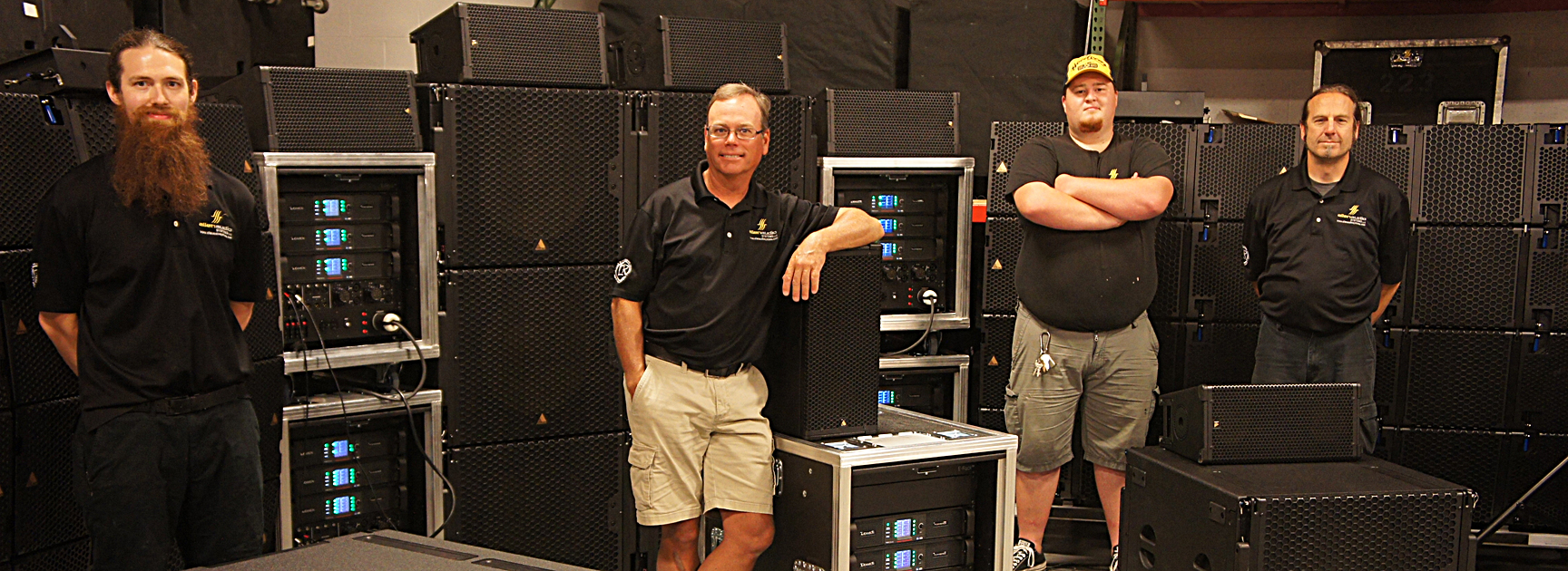 (L-R): Allen Audio Operations Manager Bill Gleespen, CEO Mark Allen & Staff Engineers Zach Johnson & Chris Jones