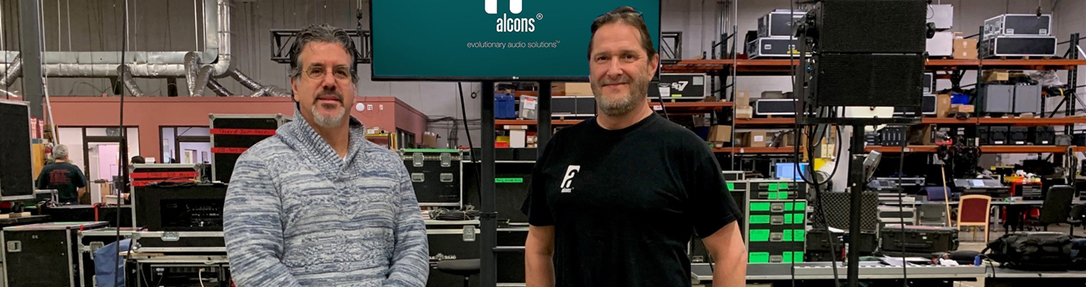 Mark Meding, On The Road Marketing (left) and David Rahn, Alcons Audio USA (right).