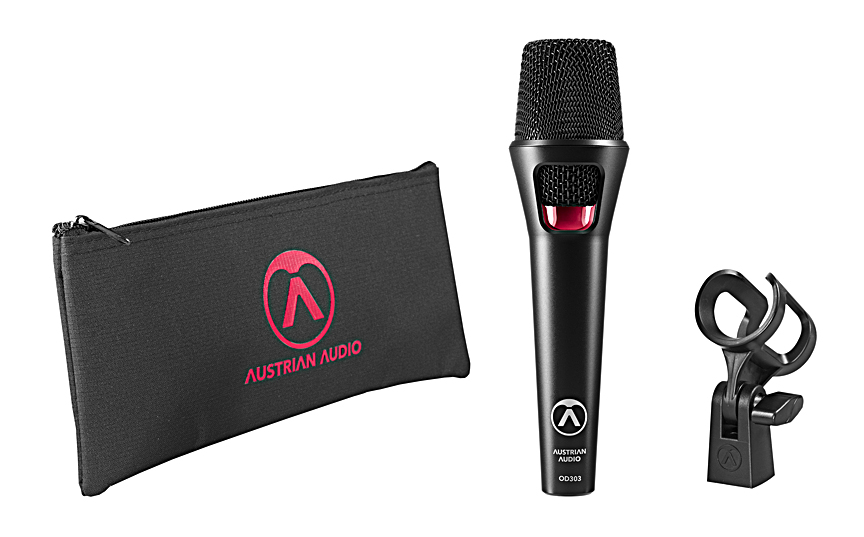 Austrian Audio’s new OD303 dynamic vocal is $119 and ships with mic clip and zippered carry bag