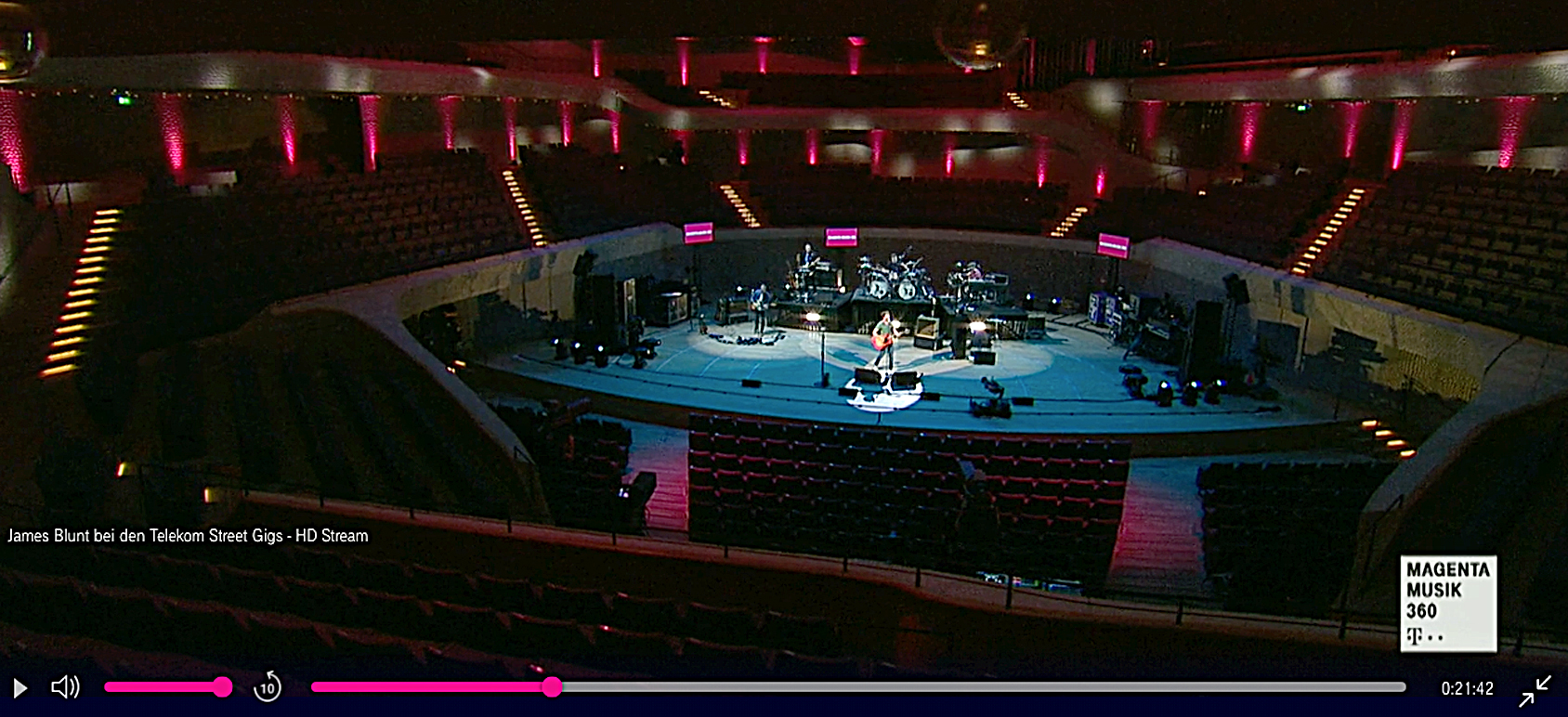 James Blunt continued with the cancelled concert at Hamburg’s Elbphilharmonie, performing to an empty hall and streaming the concert to the public.