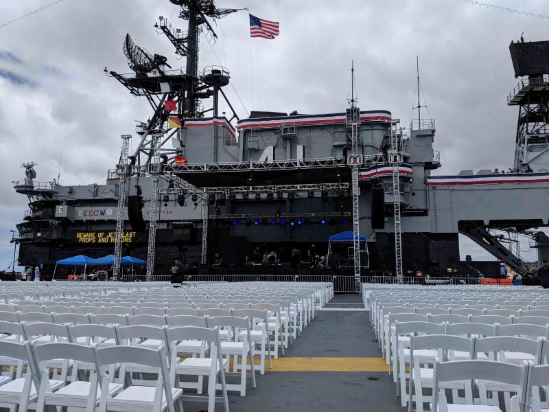 The stage was fully equipped with dBTechnologies, and at Front of House Bishop was able to utilize the new beta Aurora Net software to monitor and control the boxes in real time.
