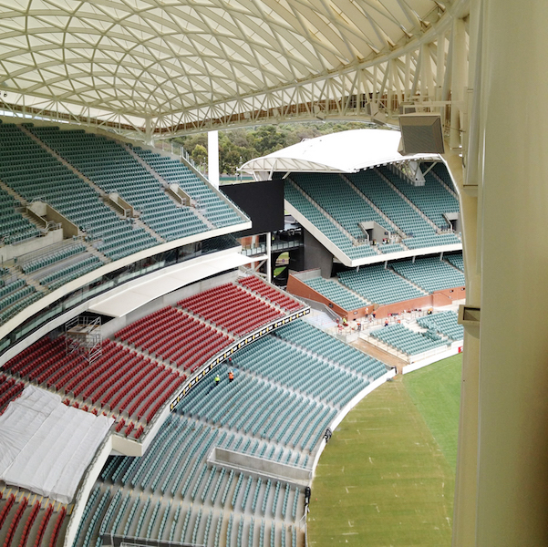 The Adelaide Oval received an upgrade that included the installation of a new sound reinforcement system featuring EAW QX Series loudspeakers