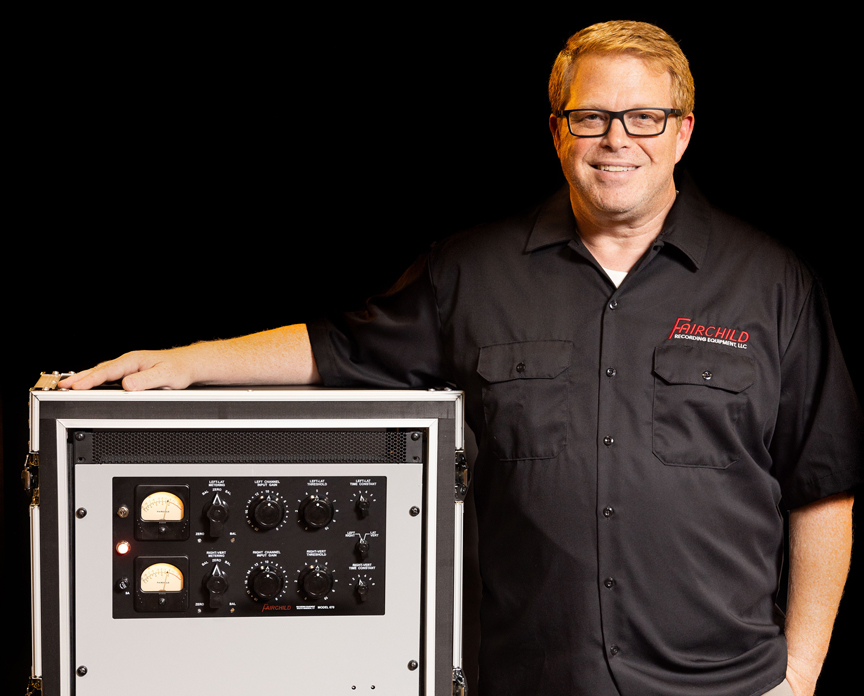 Toni Fishman, pictured with the new Fairchild 670 vacuum tube compressor. Photo: Nick Sonsini.