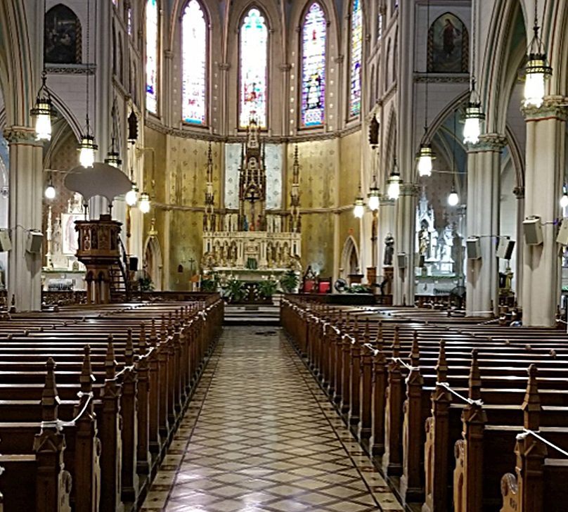 Some 28 ISP High Definition Distributed System™ speakers (which run both audio and power down a single Cat-6 line) handled the job. All were made in a custom size and finished to match the columns throughout the Sanctuary.